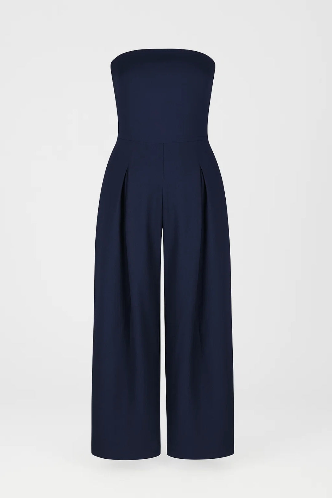Dames jumpsuit – strapless, hoge taille, wijde pijpen, elegant