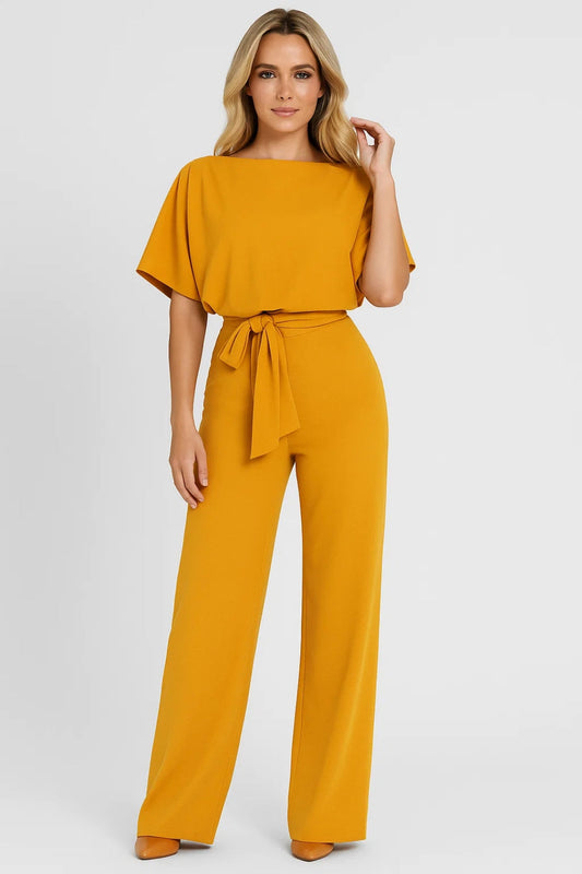 Dames jumpsuit – relaxed fit, wijde pijp, elegant, feest & kantoor