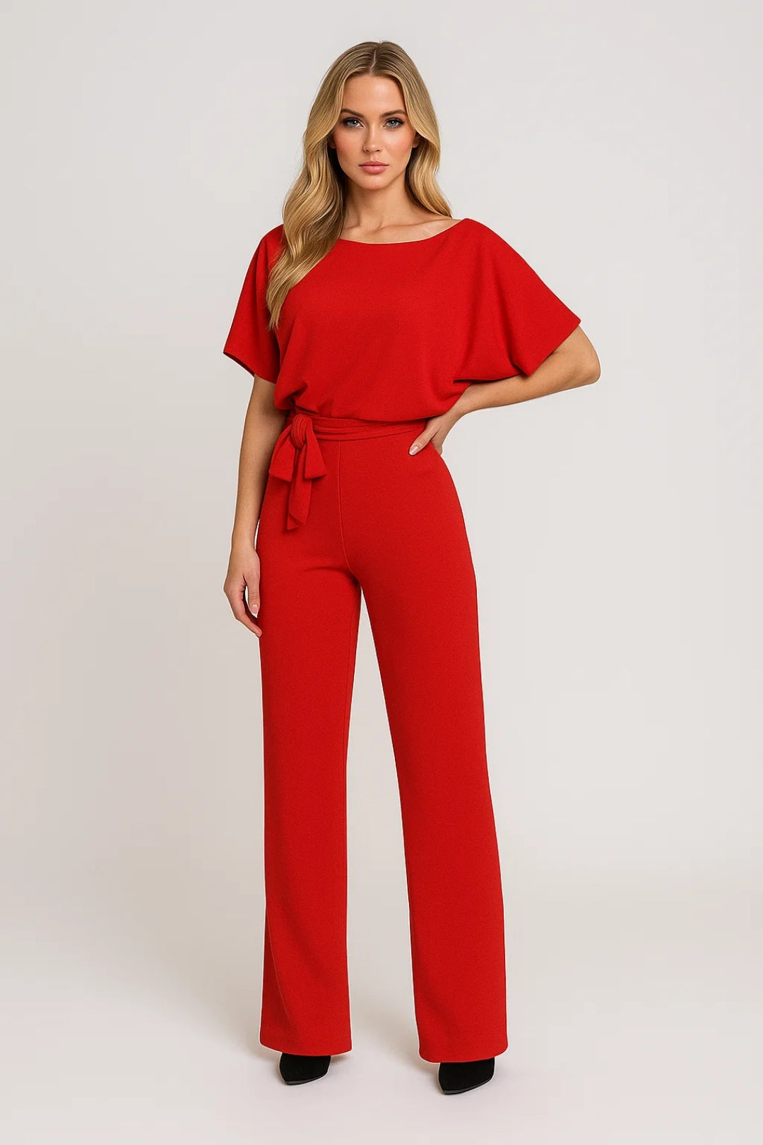 Dames jumpsuit – relaxed fit, wijde pijp, elegant, feest & kantoor