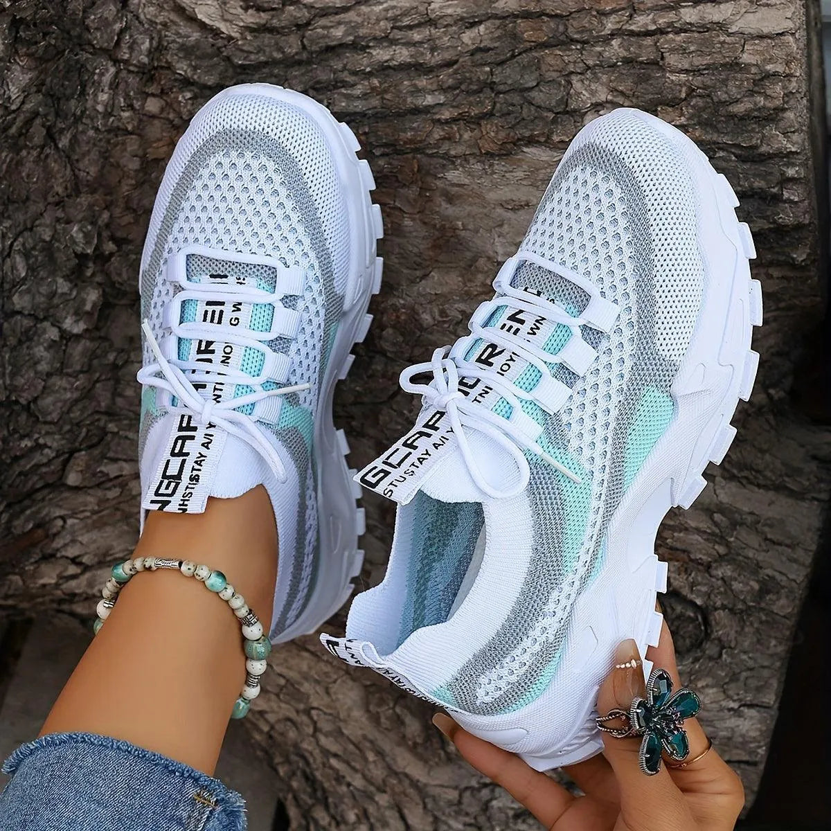 Dames sneakers – comfortabel, ademend, modern design, dagelijks
