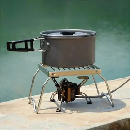 Draagbare Vouwbare RVS Barbecue Rack Set voor Kamperen en Buiten Koken - Lichtgewicht en Duurzaam 40 x 30 x 15 cm