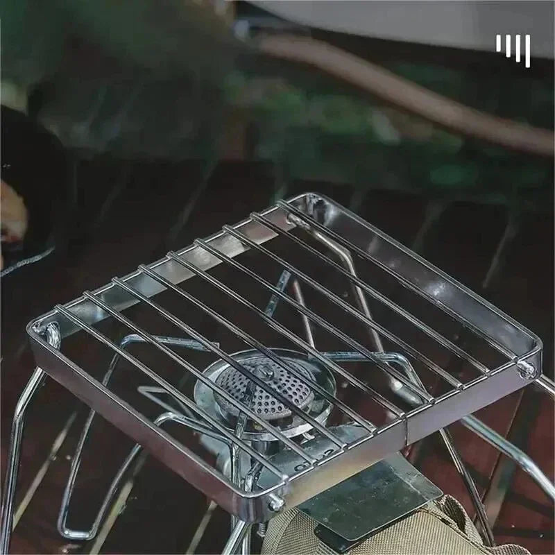 Draagbare Vouwbare RVS Barbecue Rack Set voor Kamperen en Buiten Koken - Lichtgewicht en Duurzaam 40 x 30 x 15 cm
