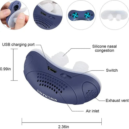 Micro CPAP Anti-Snurkapparaat – Draadloos & Oplaadbaar Alternatief voor Snurkbehandeling en Slaapapneu | Reisklaar & Stil