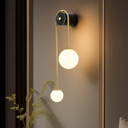 Bogen-Wandlamp in Messing – Gebogen Design | Moderne Wandverlichting van Glas & Messing voor Slaapkamer, Hal of Woonkamer