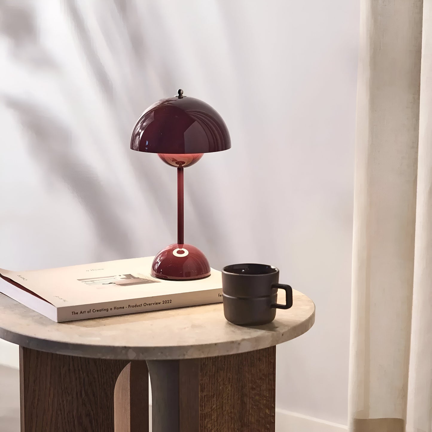 Valmira tafellamp – moderne draadloze ledlamp in paddenstoelvorm met touchbediening