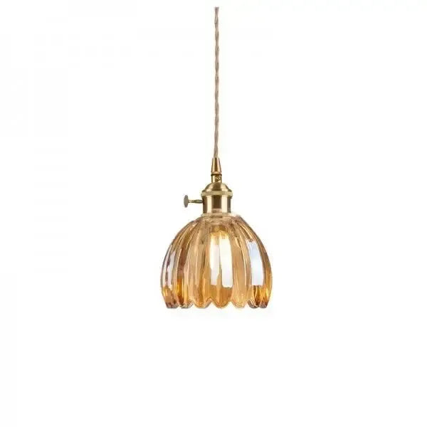Glazen Bloem Hanglamp – Luxe Designlamp met E27 Fitting & Warme Sfeerverlichting