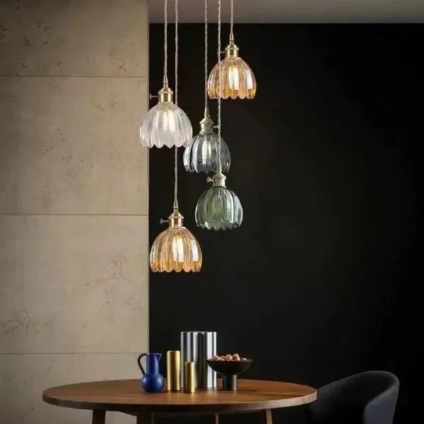 Glazen Bloem Hanglamp – Luxe Designlamp met E27 Fitting & Warme Sfeerverlichting