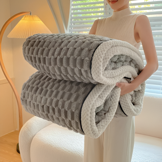 FleeceDream Luxe Pluche Fleece Deken – Geometrisch Design – Zachte, Warme Woondeken voor Bank, Bed of Reizen in 5 Kleuren