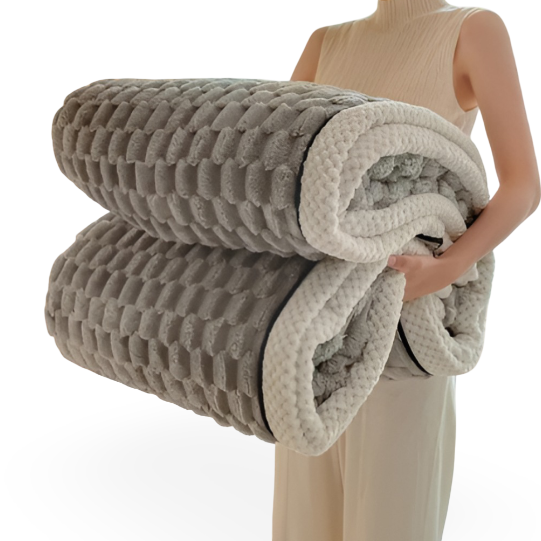 FleeceDream Luxe Pluche Fleece Deken – Geometrisch Design – Zachte, Warme Woondeken voor Bank, Bed of Reizen in 5 Kleuren