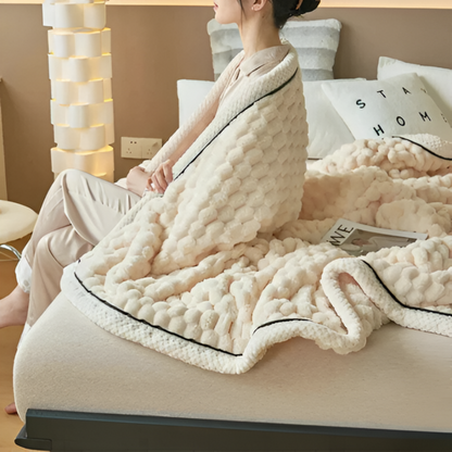 FleeceDream Luxe Pluche Fleece Deken – Geometrisch Design – Zachte, Warme Woondeken voor Bank, Bed of Reizen in 5 Kleuren