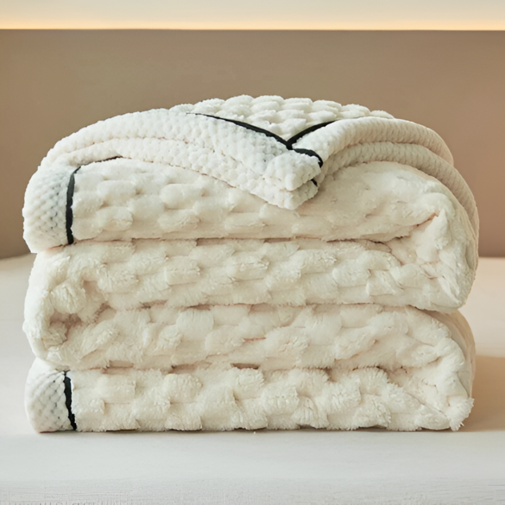 FleeceDream Luxe Pluche Fleece Deken – Geometrisch Design – Zachte, Warme Woondeken voor Bank, Bed of Reizen in 5 Kleuren
