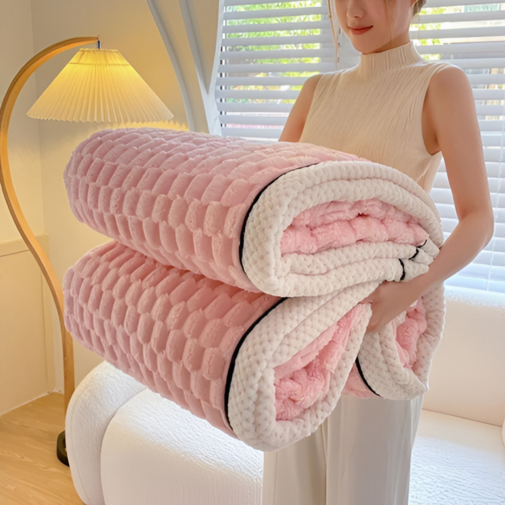 FleeceDream Luxe Pluche Fleece Deken – Geometrisch Design – Zachte, Warme Woondeken voor Bank, Bed of Reizen in 5 Kleuren