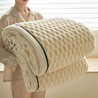 FleeceDream Luxe Pluche Fleece Deken – Geometrisch Design – Zachte, Warme Woondeken voor Bank, Bed of Reizen in 5 Kleuren