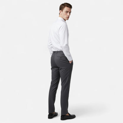 Heren Slim-Fit Lange Mouwen Overhemd met Stretch