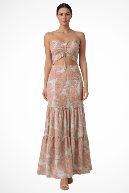 TROPICAL MAXI JURK | Strapless jurk – zomers, vrouwelijk en opvallend