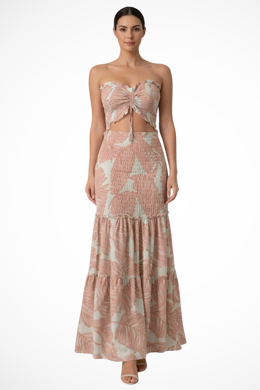 TROPICAL MAXI JURK | Strapless jurk – zomers, vrouwelijk en opvallend