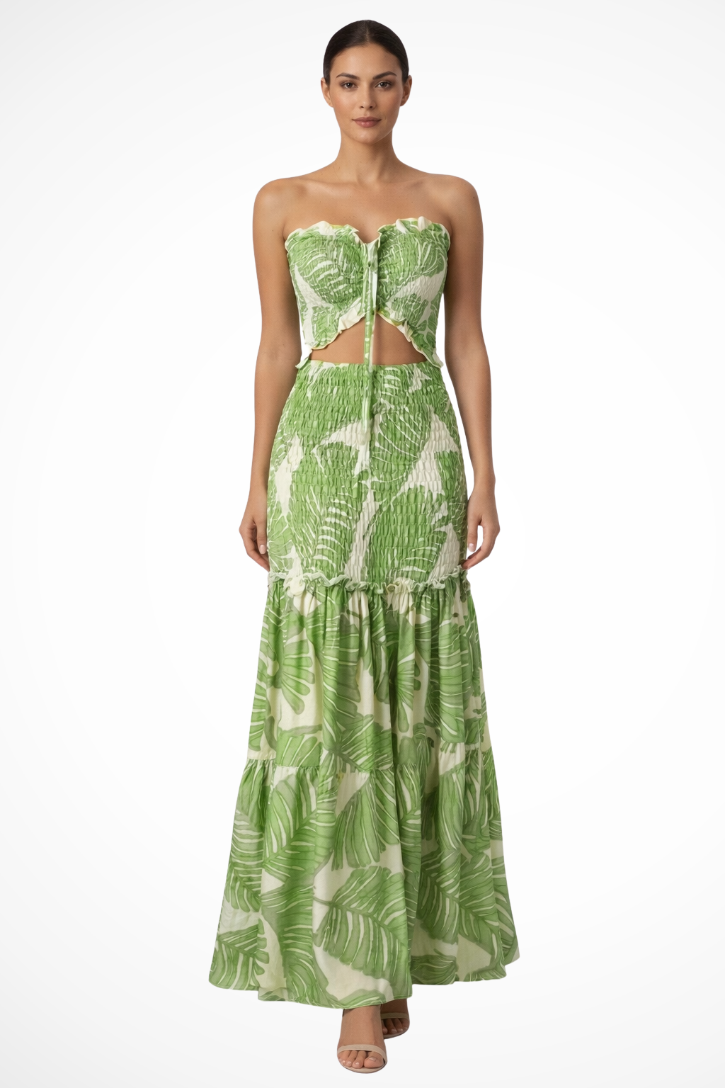 TROPICAL MAXI JURK | Strapless jurk – zomers, vrouwelijk en opvallend