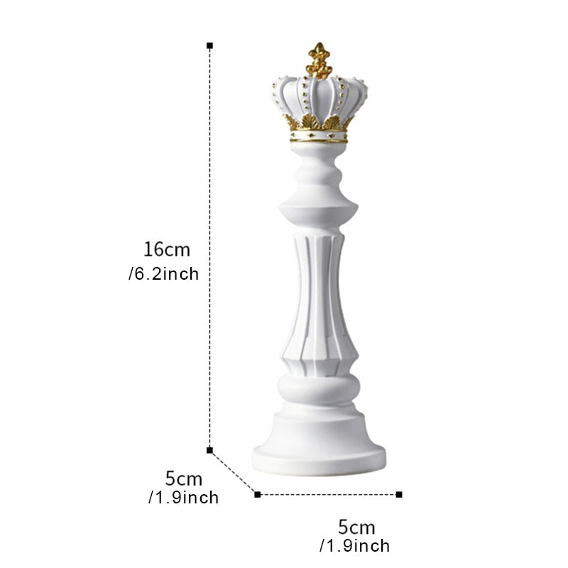 Schaakstuk Beeldje – Luxe Decoratief Ornament van Hars, Klassiek Design voor Woonkamer, Kantoor of Studieruimte, Verkrijgbaar in Zwart of Wit