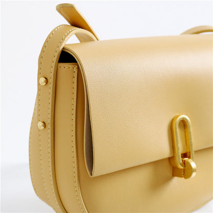 Dames schoudertas – echt leer, zadeltas design, compact, verstelbare band