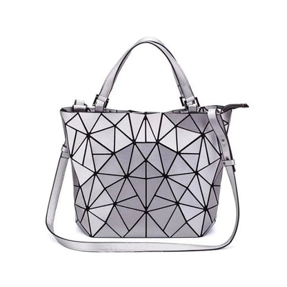 Dames tote bag – katoen, geometrisch patroon, blauw, ruim en praktisch