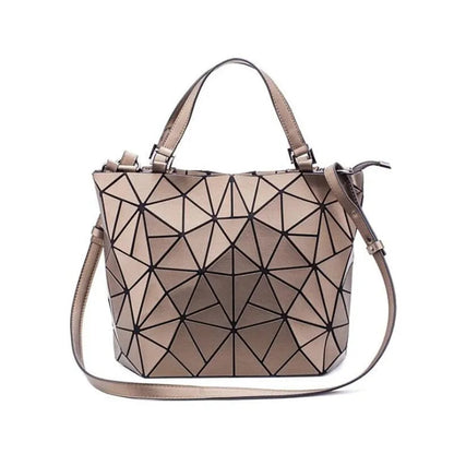 Dames tote bag – katoen, geometrisch patroon, blauw, ruim en praktisch