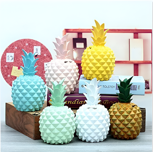 Palmano spaarpot – decoratieve ananas spaarpot van hars in vrolijke kleuren