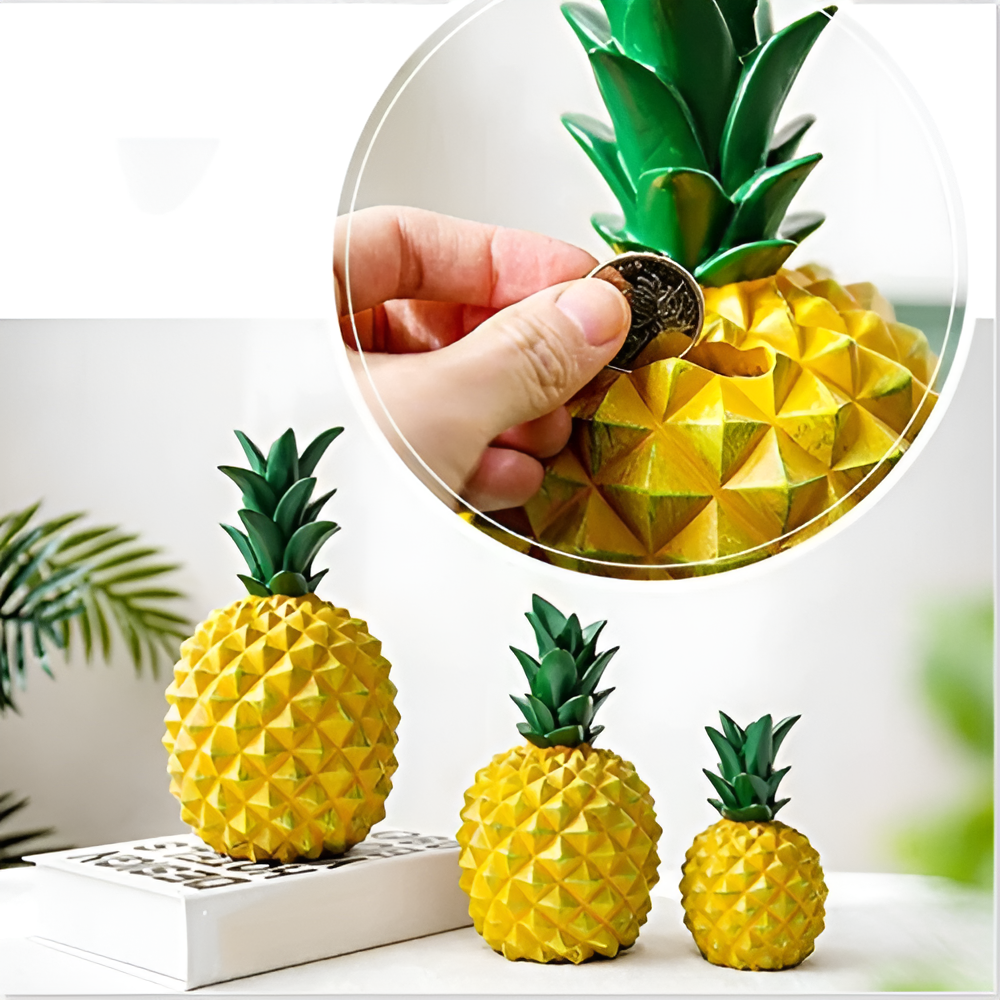 Palmano spaarpot – decoratieve ananas spaarpot van hars in vrolijke kleuren