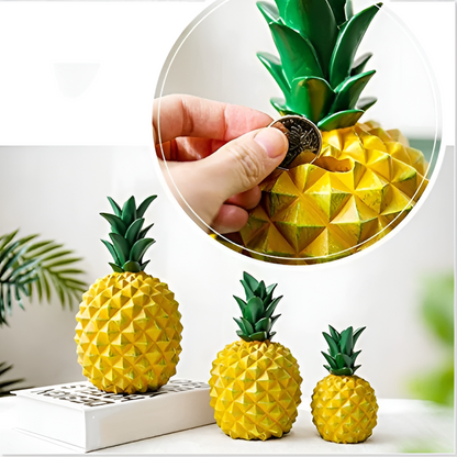 Palmano spaarpot – decoratieve ananas spaarpot van hars in vrolijke kleuren