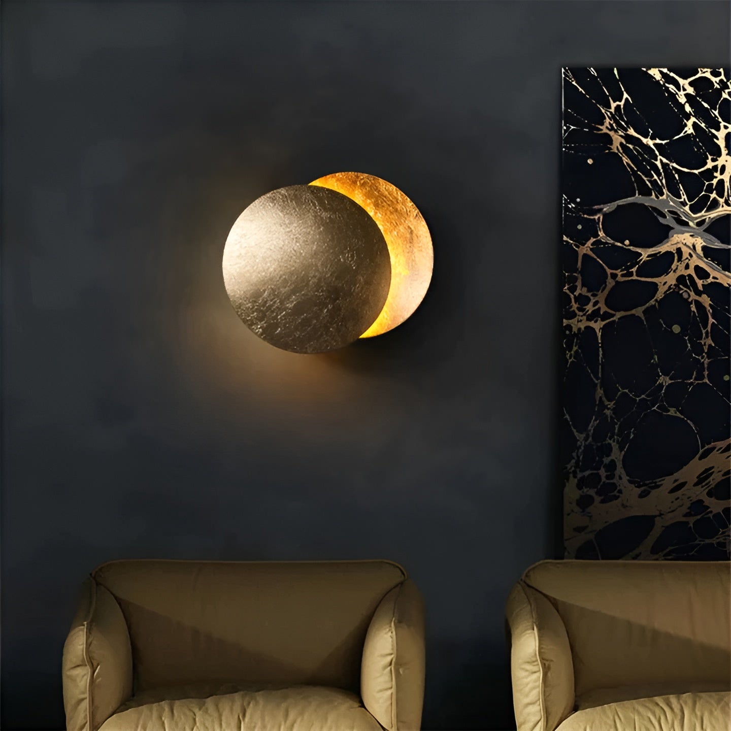 Celestial Glow – 360° Draaibare LED-Wandlamp voor Tijdloze Sfeer
