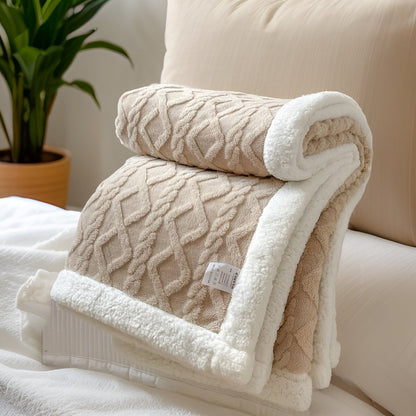 Cozy Cuddle – Dubbellaagse Kasjmier Fleecedeken voor Warme Nachten in Stijl