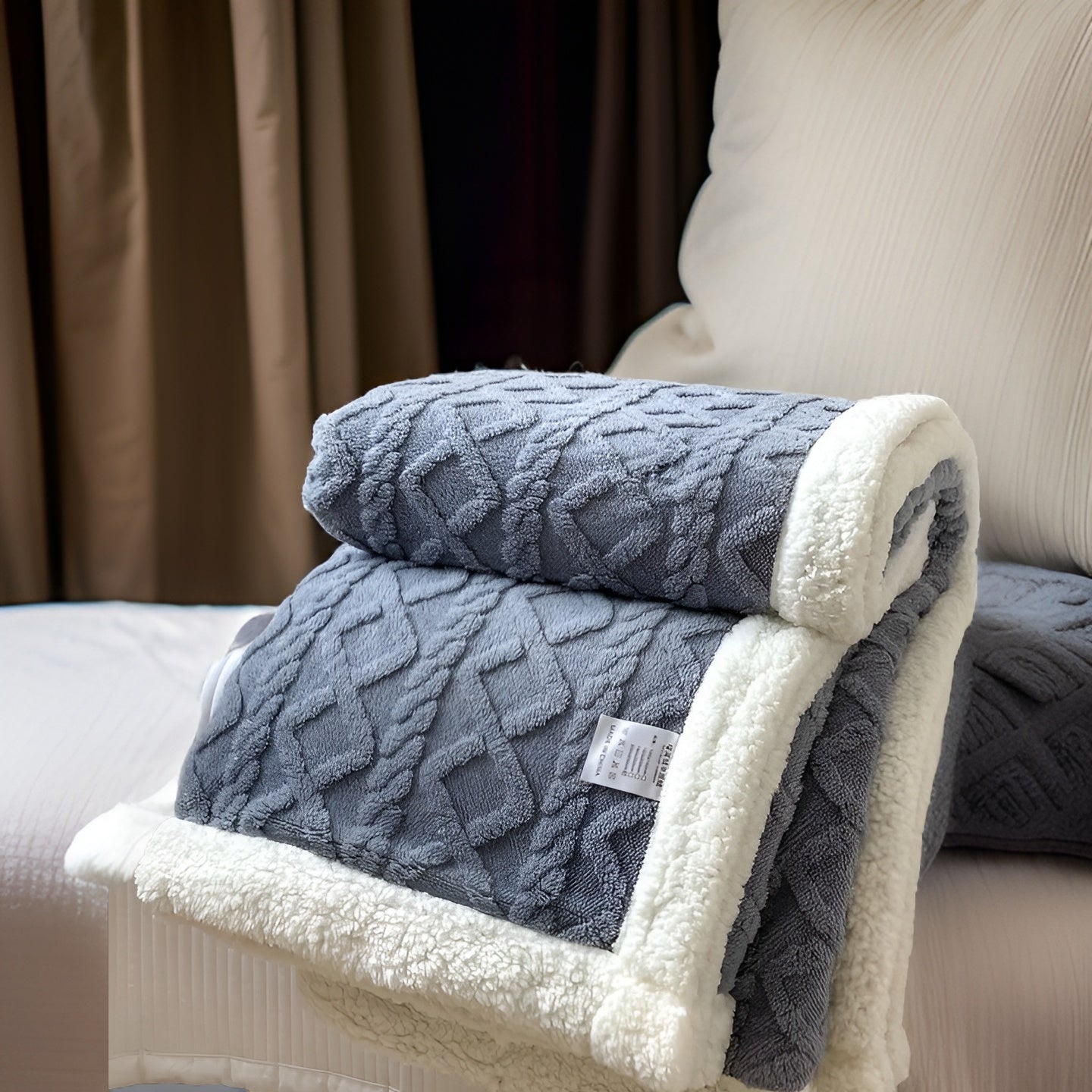 Cozy Cuddle – Dubbellaagse Kasjmier Fleecedeken voor Warme Nachten in Stijl