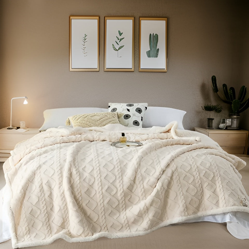 Cozy Cuddle – Dubbellaagse Kasjmier Fleecedeken voor Warme Nachten in Stijl