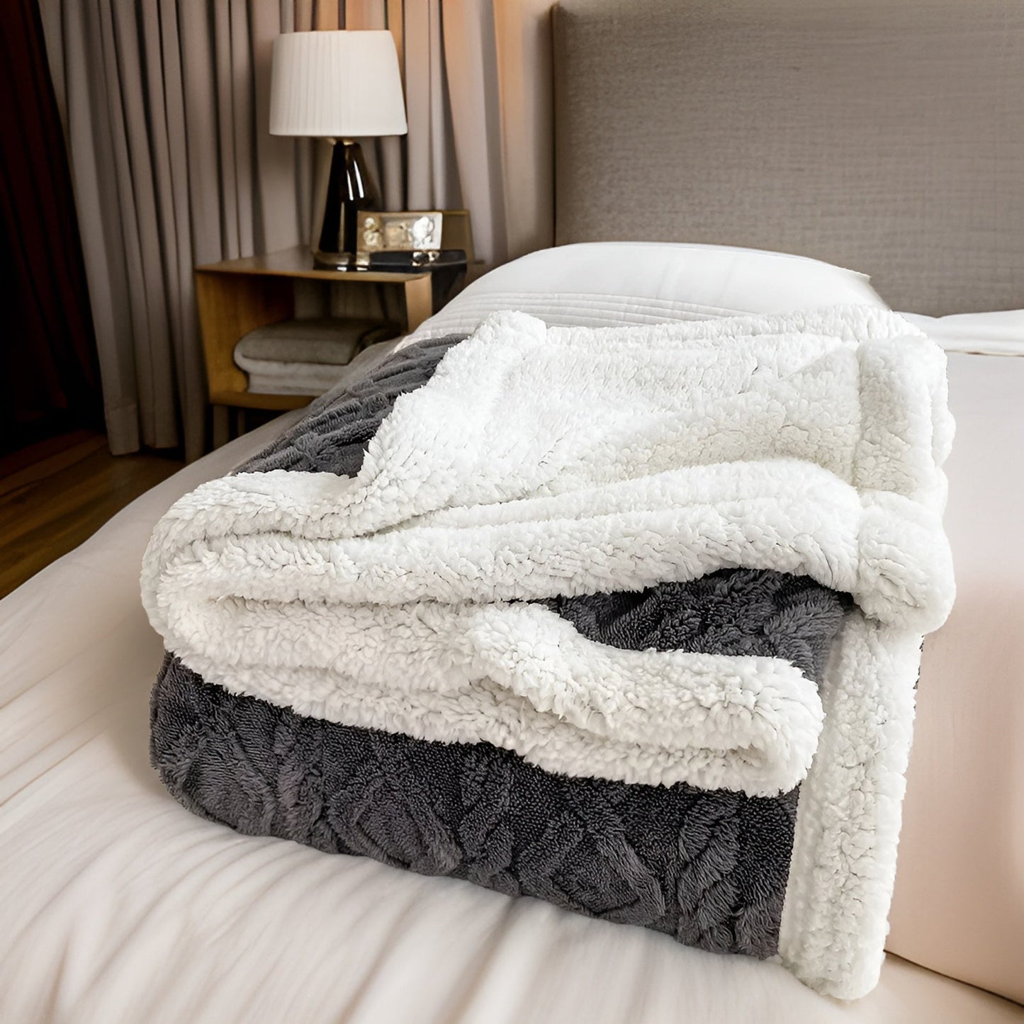 Cozy Cuddle – Dubbellaagse Kasjmier Fleecedeken voor Warme Nachten in Stijl