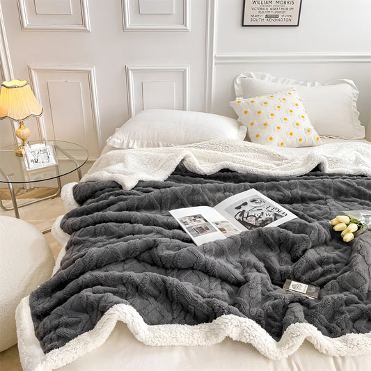 Cozy Cuddle – Dubbellaagse Kasjmier Fleecedeken voor Warme Nachten in Stijl