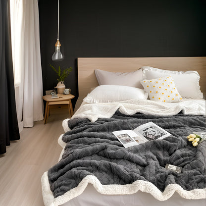 Cozy Cuddle – Dubbellaagse Kasjmier Fleecedeken voor Warme Nachten in Stijl