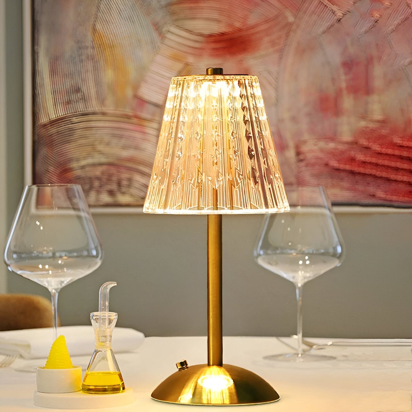 EleGlow tafellamp – vintage draadloze designlamp met touchbediening en 3 lichtstanden