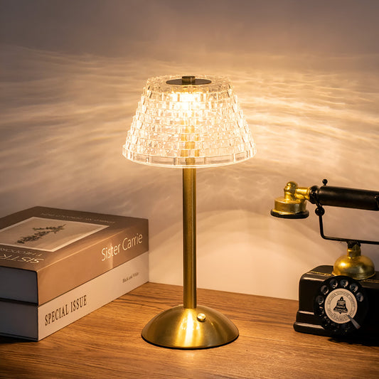 EleGlow tafellamp – vintage draadloze designlamp met touchbediening en 3 lichtstanden