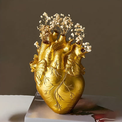 EcoHeart Houten Hartvormige Vaas van Bamboe – Duurzame Bloemenhouder in Romantisch Design