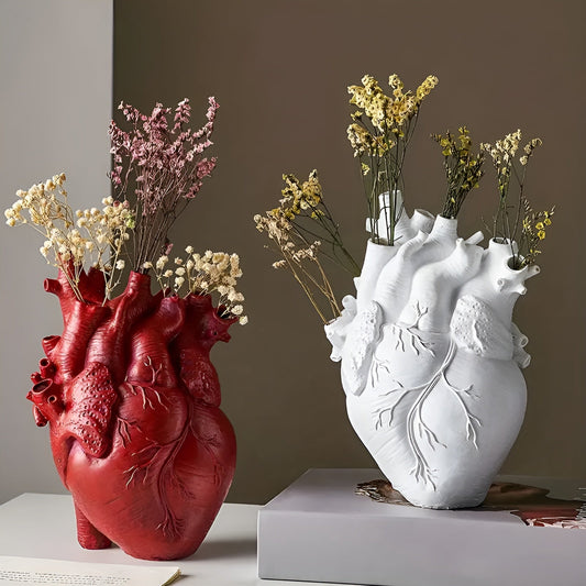 EcoHeart Houten Hartvormige Vaas van Bamboe – Duurzame Bloemenhouder in Romantisch Design