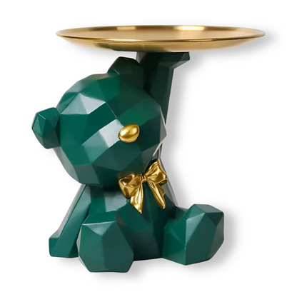 Geometrische Beer – Multifunctioneel Sleutelrek en Luxe Decoratief Beeldje voor Woonkamer en Hal