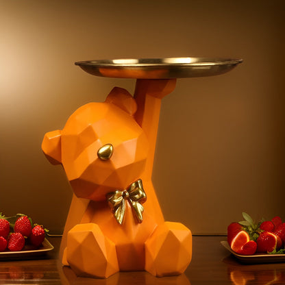 Geometrische Beer – Multifunctioneel Sleutelrek en Luxe Decoratief Beeldje voor Woonkamer en Hal