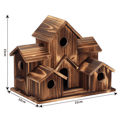 Hangend Houten Vogelhuisje – Weerbestendig Voederhuis voor Tuinvogels | Natuurlijke Nestkast voor Balkon, Tuin of Terras