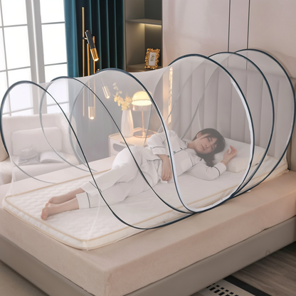 Klamboe Opvouwbaar Rond Anti-Muggennet met Ritssluiting en Bogen | 190x90x90cm
