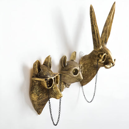 Decoratieve Dieren Wandhaak – Goudkleurige Muurhaak in Herten- of Dierenkop Design