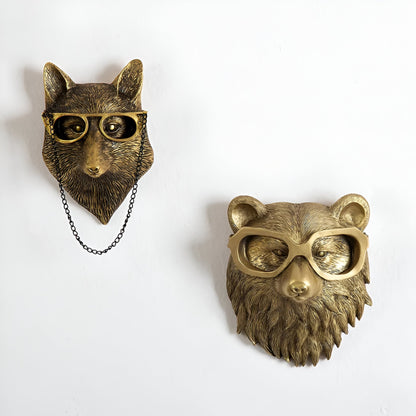 Decoratieve Dieren Wandhaak – Goudkleurige Muurhaak in Herten- of Dierenkop Design