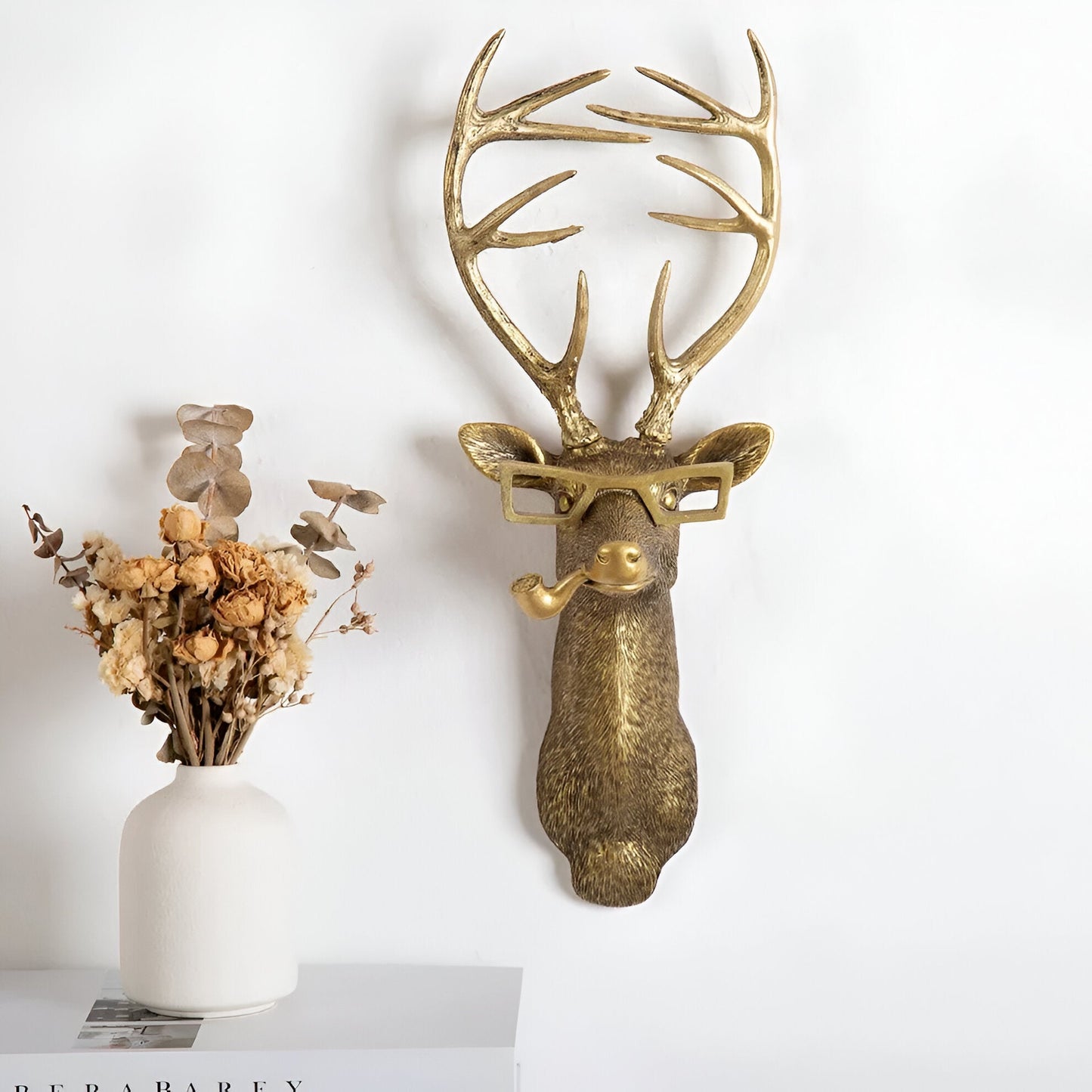 Decoratieve Dieren Wandhaak – Goudkleurige Muurhaak in Herten- of Dierenkop Design