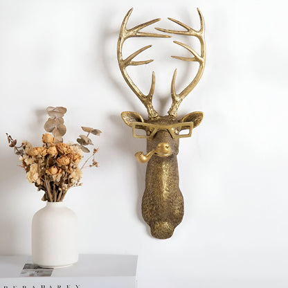 Decoratieve Dieren Wandhaak – Goudkleurige Muurhaak in Herten- of Dierenkop Design