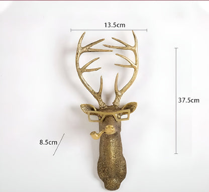 Decoratieve Dieren Wandhaak – Goudkleurige Muurhaak in Herten- of Dierenkop Design