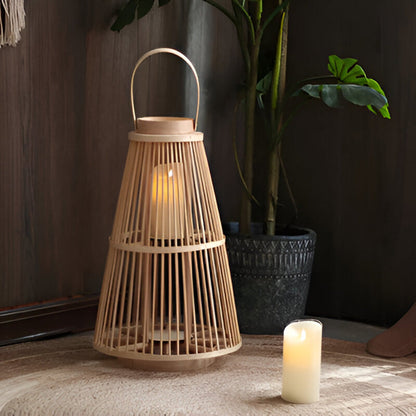 Boho Rattan Lantaarn – Handgemaakte Sfeerverlichting voor Buiten en Binnen