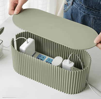 Hid Kabelbox – Minimalistische Kabel Organizer in Macaron-kleuren – Oplader- en Snoeren Opbergdoos voor Bureau en Woonruimte